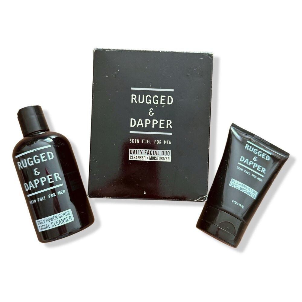 Rugged & Dapper Men’s Skincare Set Cleanser Moisturizer Skin Fuel Gift Set NWT